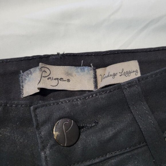 Paige Size 27 Black Verdugo Legging Mid Rise Skinny Leg Jeans - Picture 3 of 9